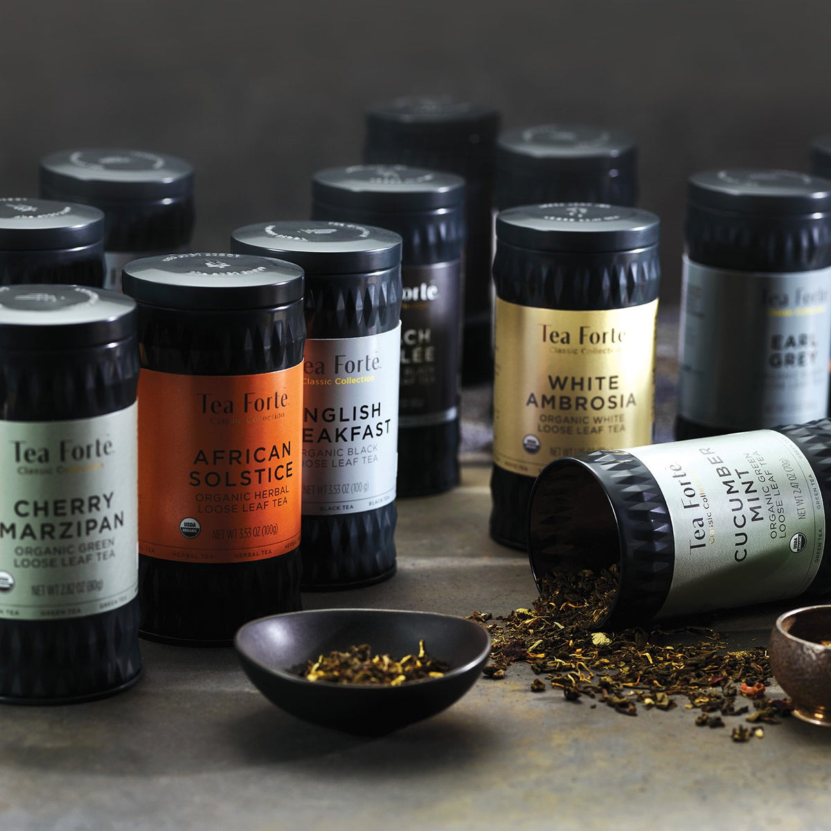 Tea Forte Harvest Apple Spice Premium Organic Loose Leaf Caffeine-Free Herbal Tea Blend Canister, Makes 35-50 Cups