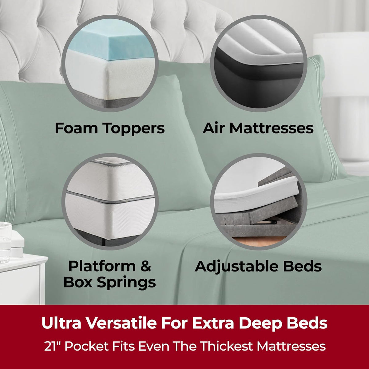 Mellanni Extra Deep Queen Sheets - 4 PC Iconic Collection Bedding - Hotel Luxury, Ultra Soft, Cooling Bed Sheets - Wrinkle, Fade, Stain Resistant (Queen, Emerald Green)