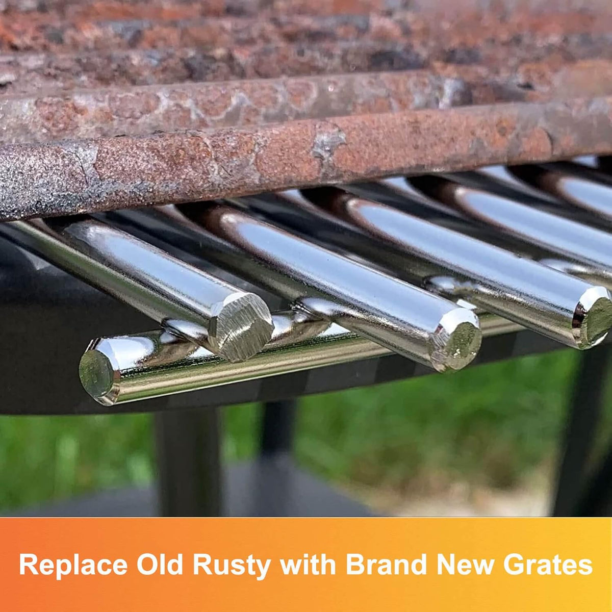 7639 Grill Grates for Weber Spirit I & II 300 Series, Spirit E/S 310 320, 304 Stainless Steel, Cooking Grates for Genesis Silver B/C, Genesis Gold B/C, Genesis Platinum B/C, 7638, 65906, 17.3", 2 Pack