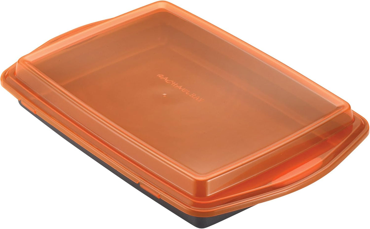 Rachael Ray Bakeware Nonstick Cake Pan With Lid and Cookie Sheet