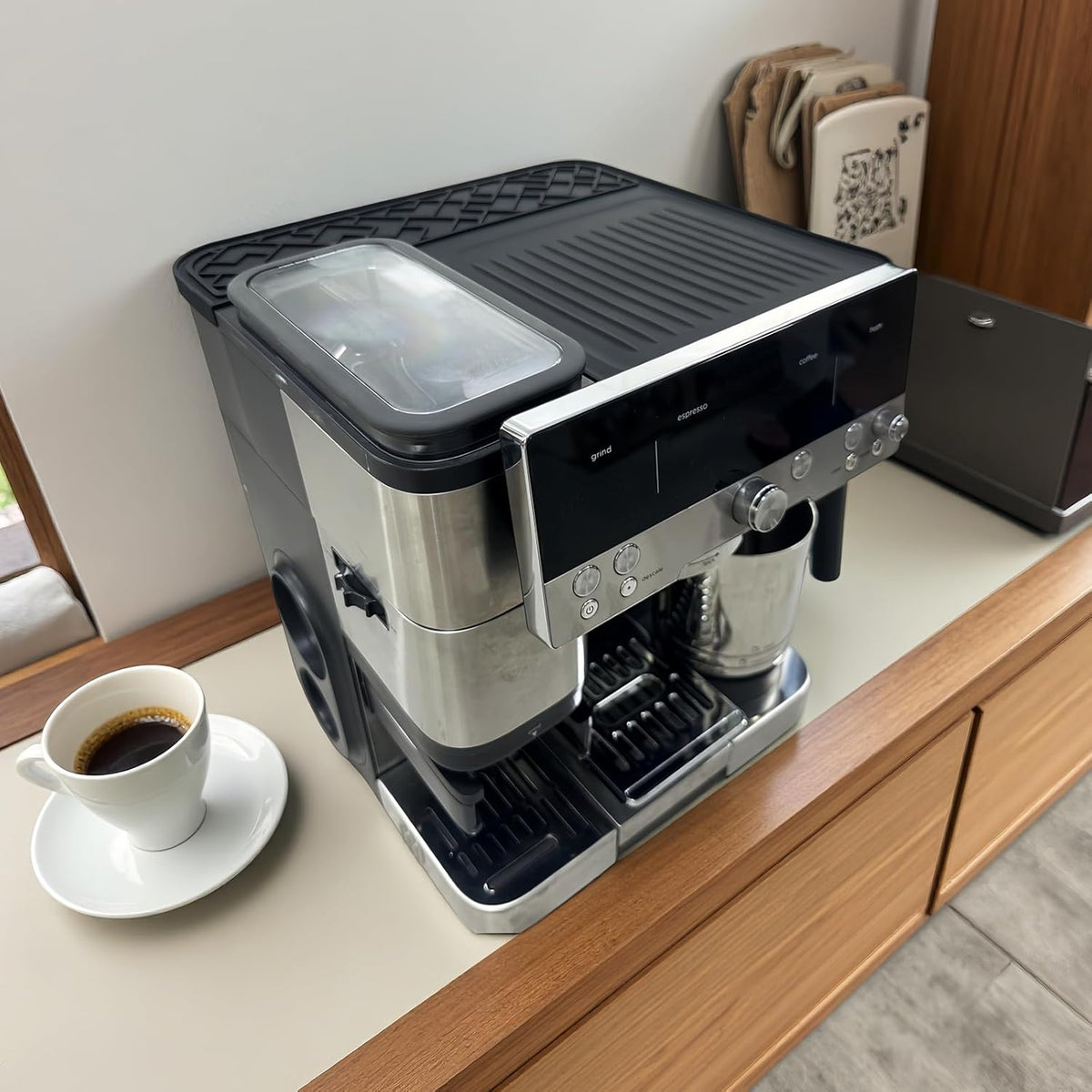 Top Mat Compatible with Ninja Luxe Espresso Coffee Machine Es601, Food Grade Silicone Coffee Mat, Ninja Luxe Espresso Machine Mat Accessories