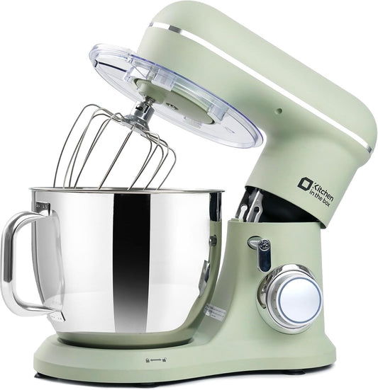 Kitchen in the box 7QT 900W 10-Speed Stand Mixer, Tilt-Head Kitchen Electric Mixer with Dough Hook, Whisk & Flat Beater(Pastel Green)