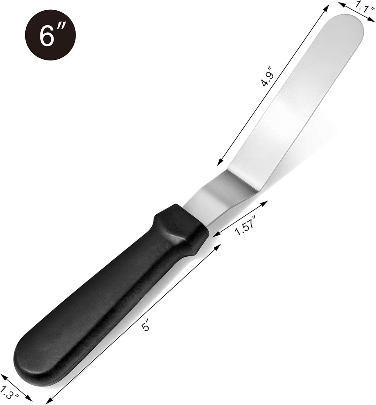 New Star Foodservice 38156 Angled Icing Spatula, 6-Inch Blade, 11-Inch Overall, Silver