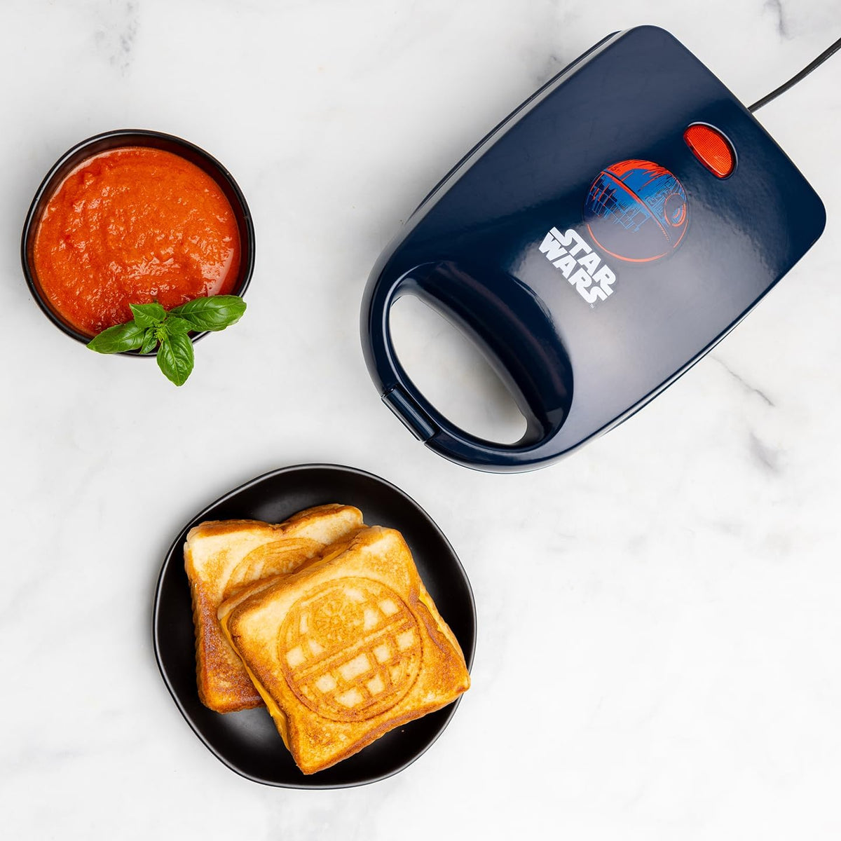 Uncanny Brands Star Wars Death Star Single Sandwich Maker - Star Wars Kitchen Appliance