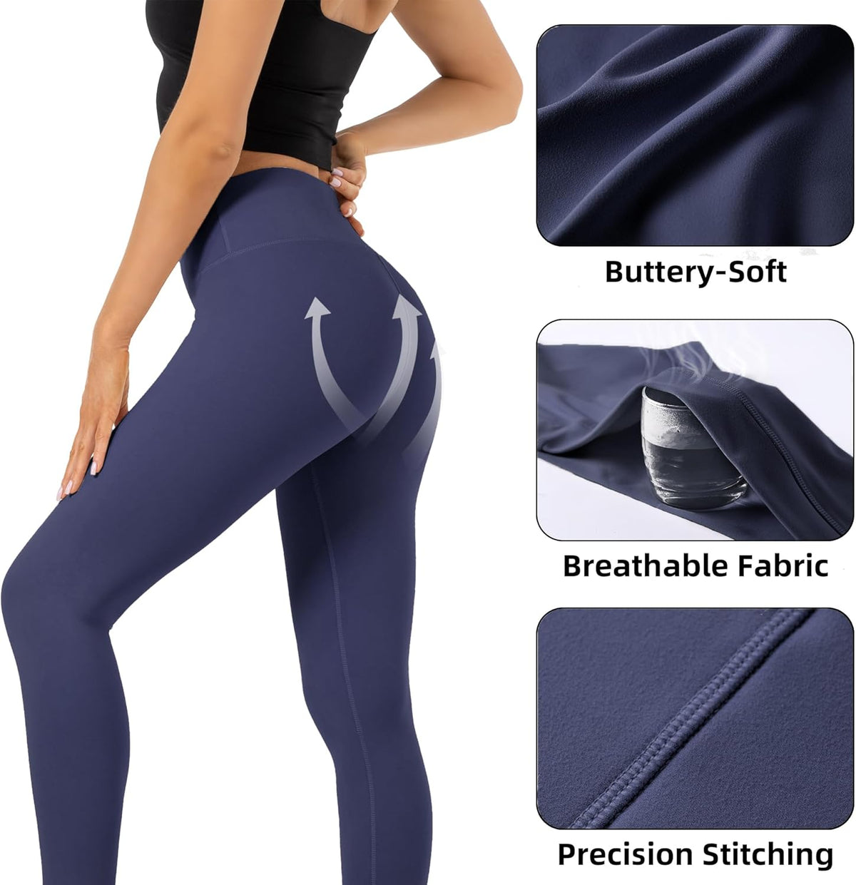 CHANAN High Waist Butt Lifting Leggings for Women Buttery Soft Breathable Yoga Pants with Hidden Pocket Tummy Control Gym