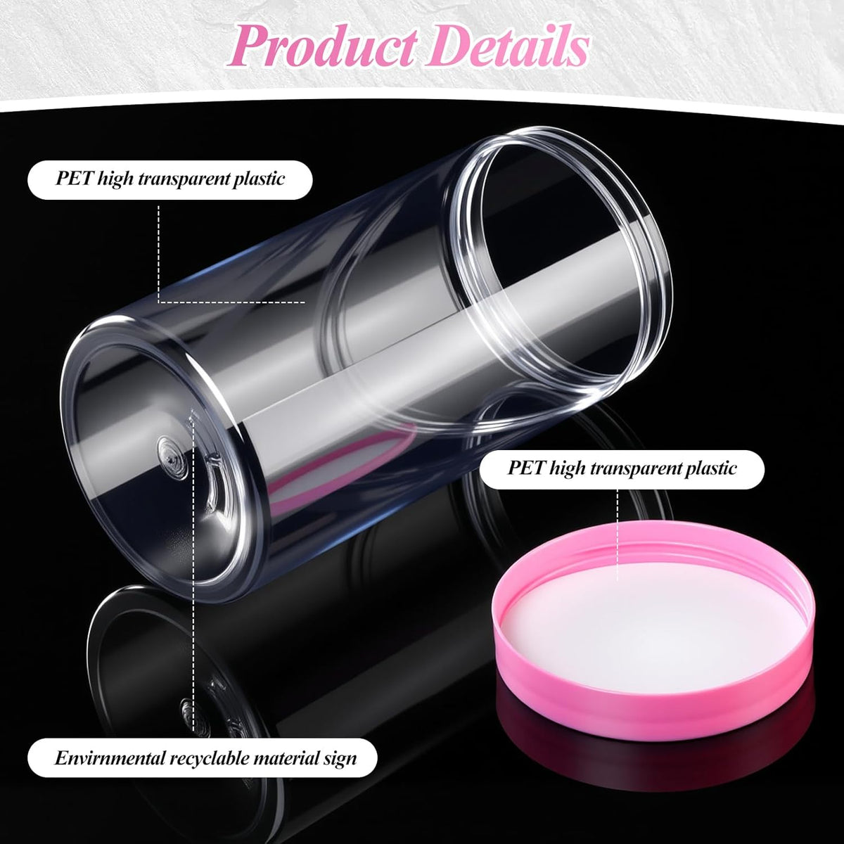 Patelai 4 Pieces Round Wide-mouth Leak Proof Plastic Container Jars with Lids for Travel Storage Makeup Beauty Products Face Creams Oils Salves Ointments DIY Making(32 Ounce,Pink)