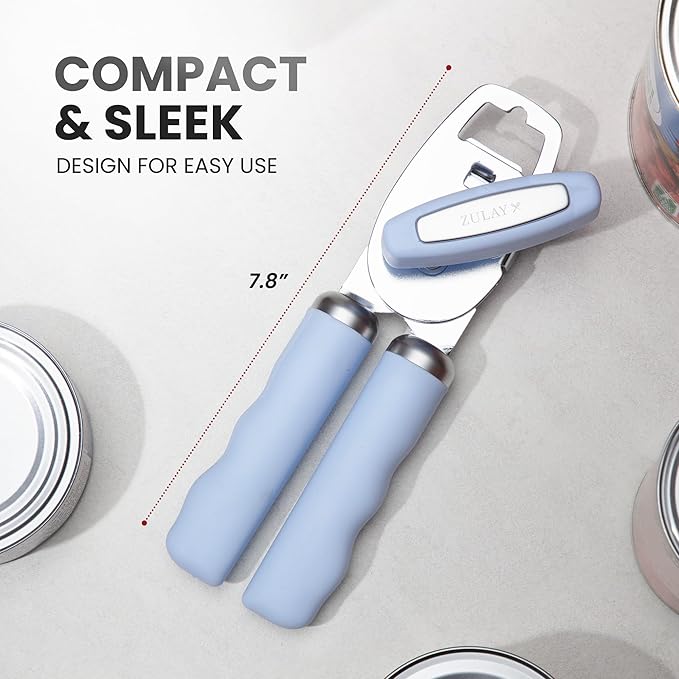 Zulay Kitchen Manual Can Opener with Bottle Opener with Turn Knob