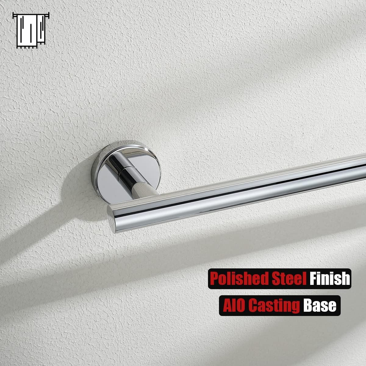JQK Chrome Bath Towel Bar, 33 Inch 304 Stainless Steel Thicken 0.8mm Towel Rack Bathroom, Towel Holder Polished Finished Wall Mount, Useable Length 30 Inch, TB110L30-CH