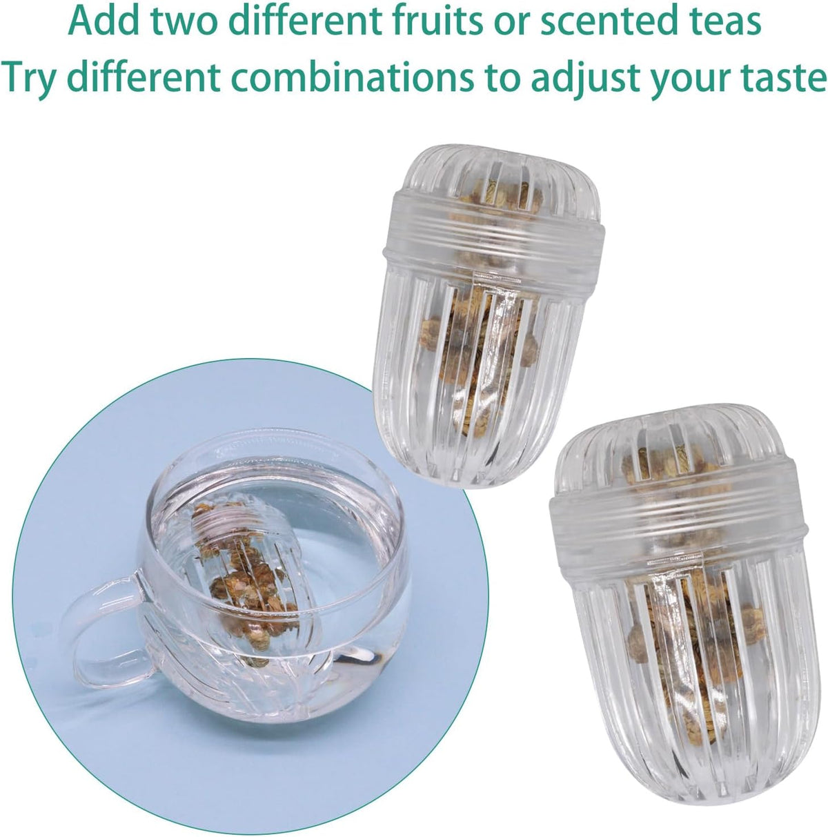 2 pcs Fruit Infuser Insert, Tea Infuser Bottle Ball for Wide Mouth Bottles