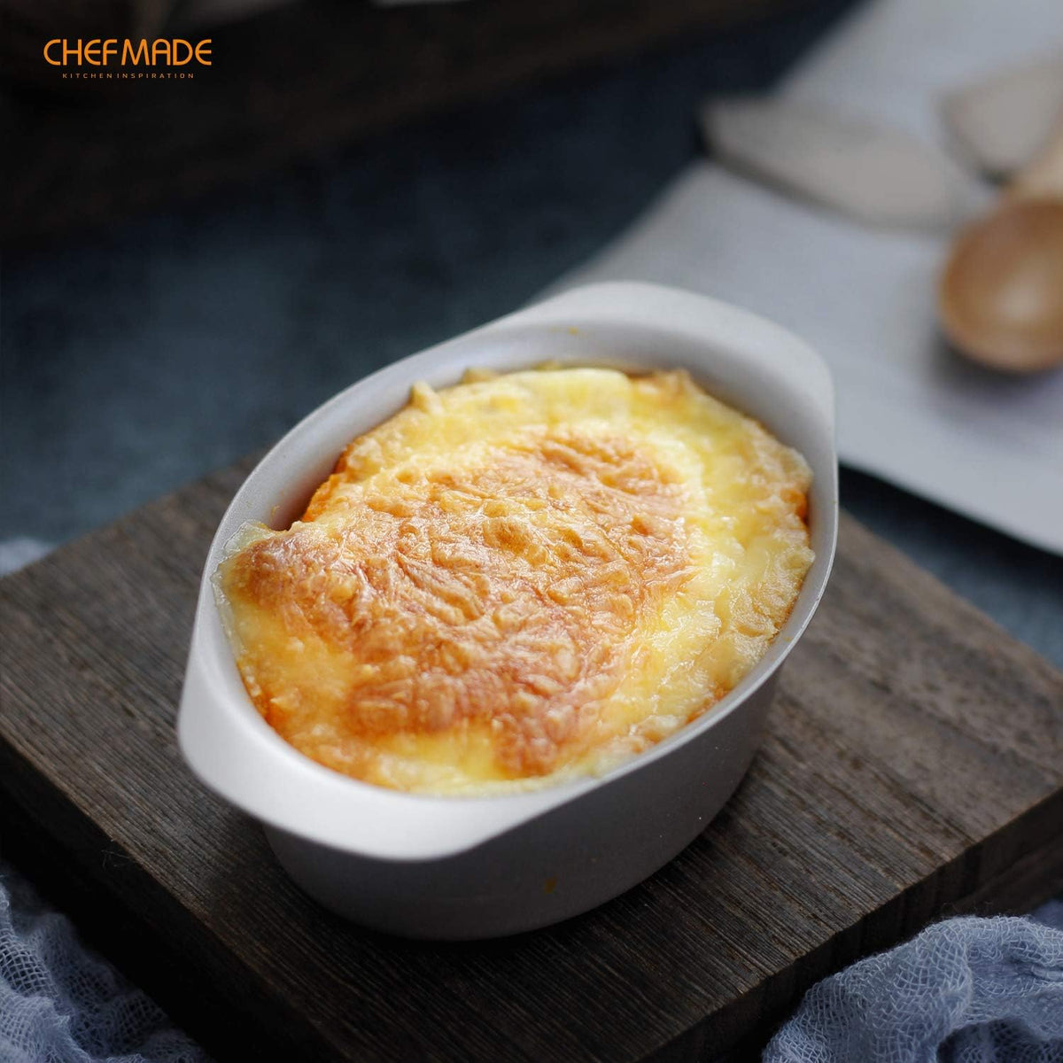 CHEFMADE Mini Cheese Cake Pan Set, 3.7-Inch 4Pcs Non-Stick Oval Cake and Loaf Bakeware for Oven and Instant Pot Baking (Champagne Gold)