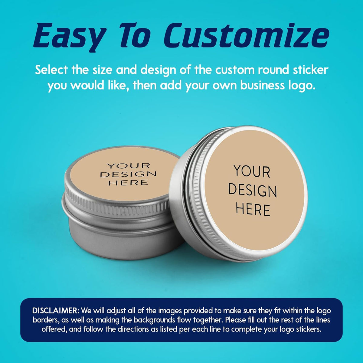 100 Custom Vinyl Stickers - Upload Your own Image, Text, Design, Logo - Personalized Logo Labels for Handmade, Packaging, Bottle, Jars, Candle, Brand Stickers (Brown, 2x2)