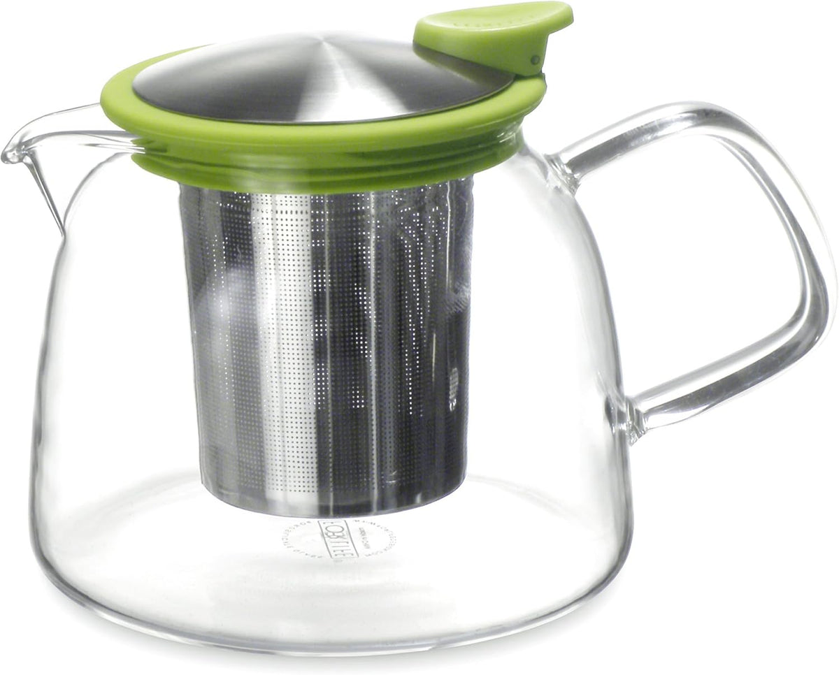 Forlife Bell Glass Teapot with Basket Infuser, 24-Ounce/730ml, Lime
