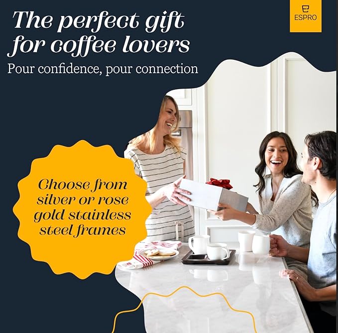 ESPRO - P5 French Press Coffee Maker – Patented Double Microfilter for Sludge and Grit Free Coffee, Black, 32 oz