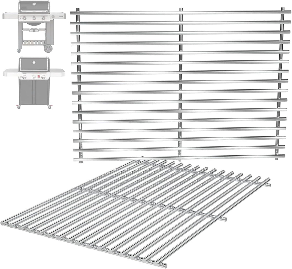 66802 18.75" Grill Grates for Weber GS4 Genesis II 300 Genesis II LX 300 Series, for Weber Genesis 2 Grill Parts for Genesis ii E-310 ii E-315 Grill Grates Replacement Parts for Weber 66095