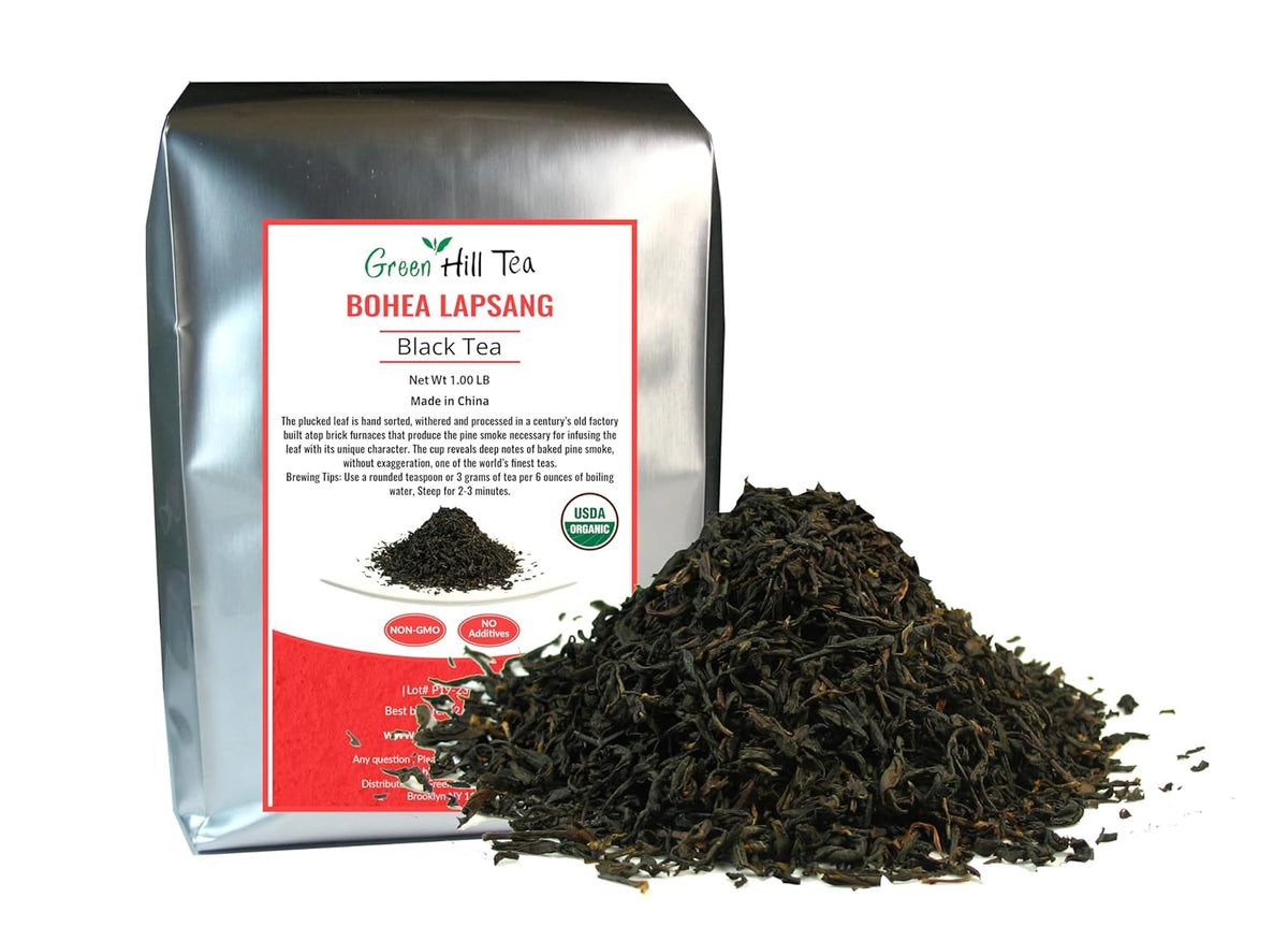 Organic Bohea Lapsang Tea, Smoulderingly smoky tea with a rich aroma – 1lb Tea Bag…