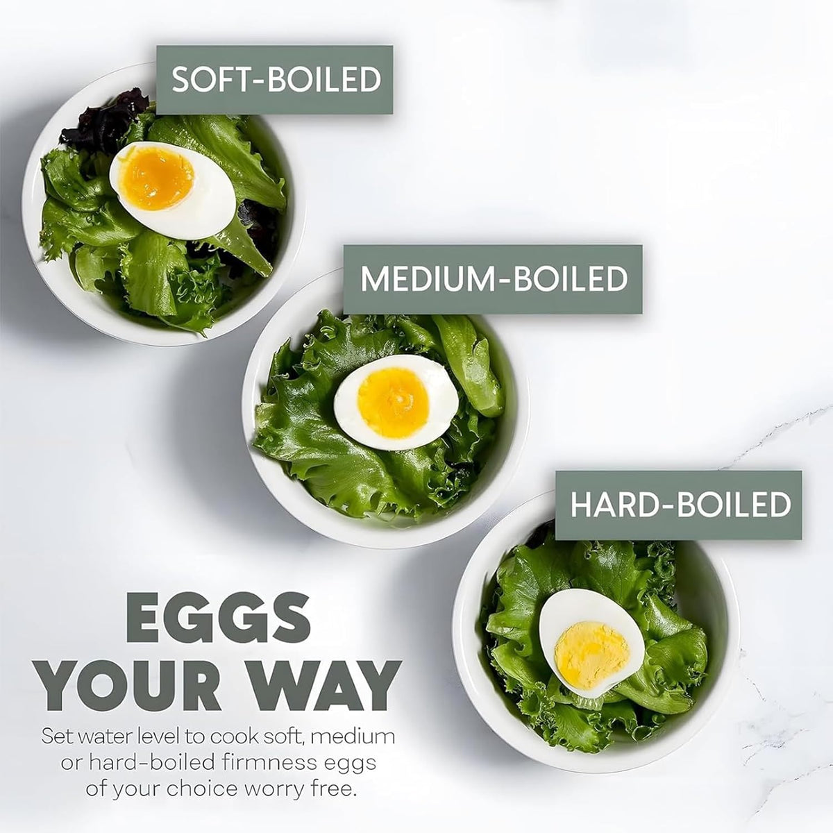 Sunny Side Master Egg Cooker, Smart Egg Cooker with Auto Shut, Multi-Function 6-in-1 Stainless Steel Electric Rapid Egg Cooker for Home Use (2)
