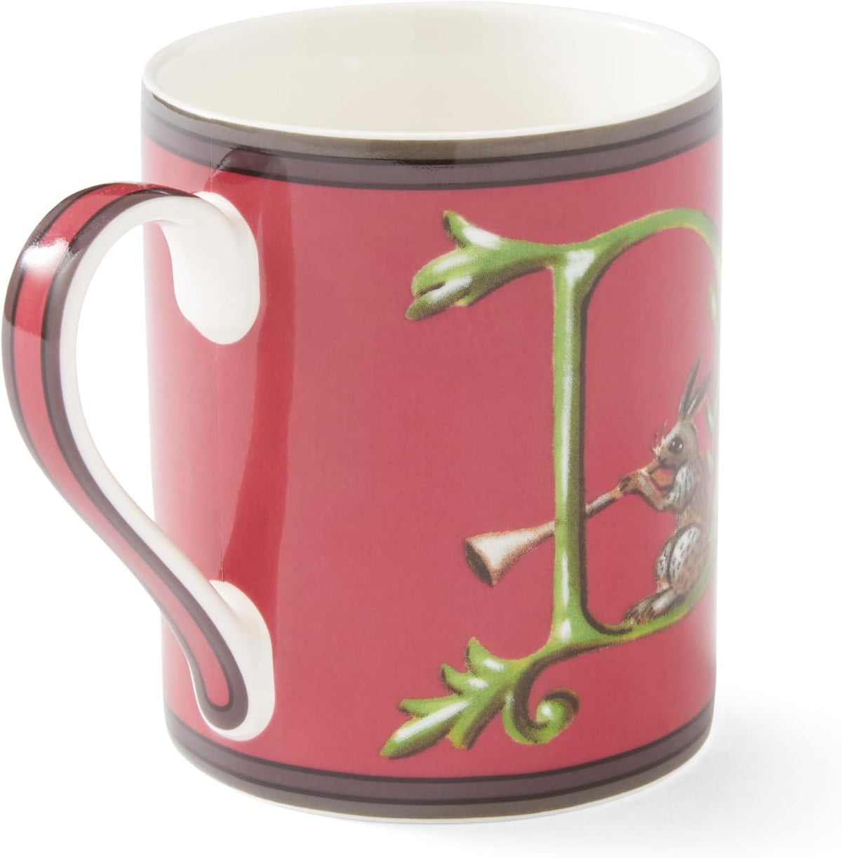 Spode Kit Kemp Alphabet Mug - Letter D Monogram in Fine China, 12oz Ceramic Coffee Cup for Hot Drinks, Personalized Drinkware for Unique Gifts, Dishwasher Safe Tea or Coffee Mug - Gift Box Included