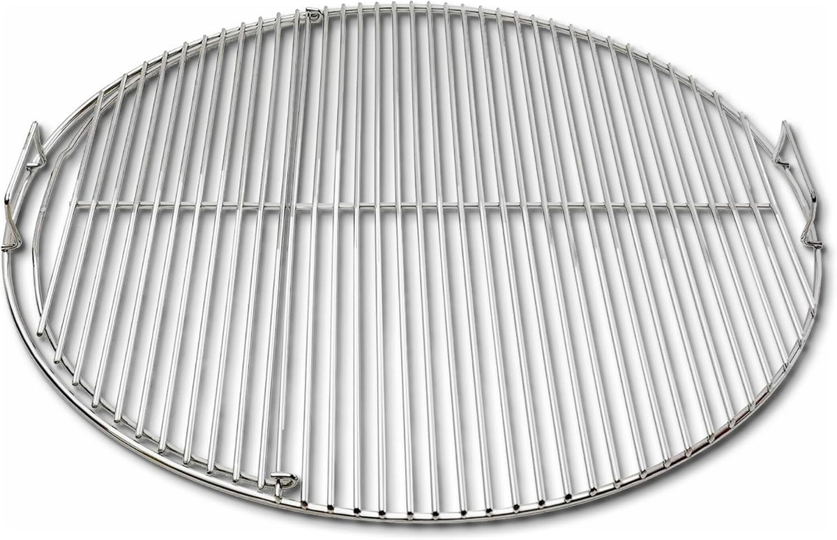 SnS Grills Slow ‘N Sear EasySpin Charcoal Grill Cooking Grate - Compatible with Weber and Other Grills, 2-Zone Stainless Steel Hinged Replacement - Tailgating & Backyard Cooking - 24” Inches