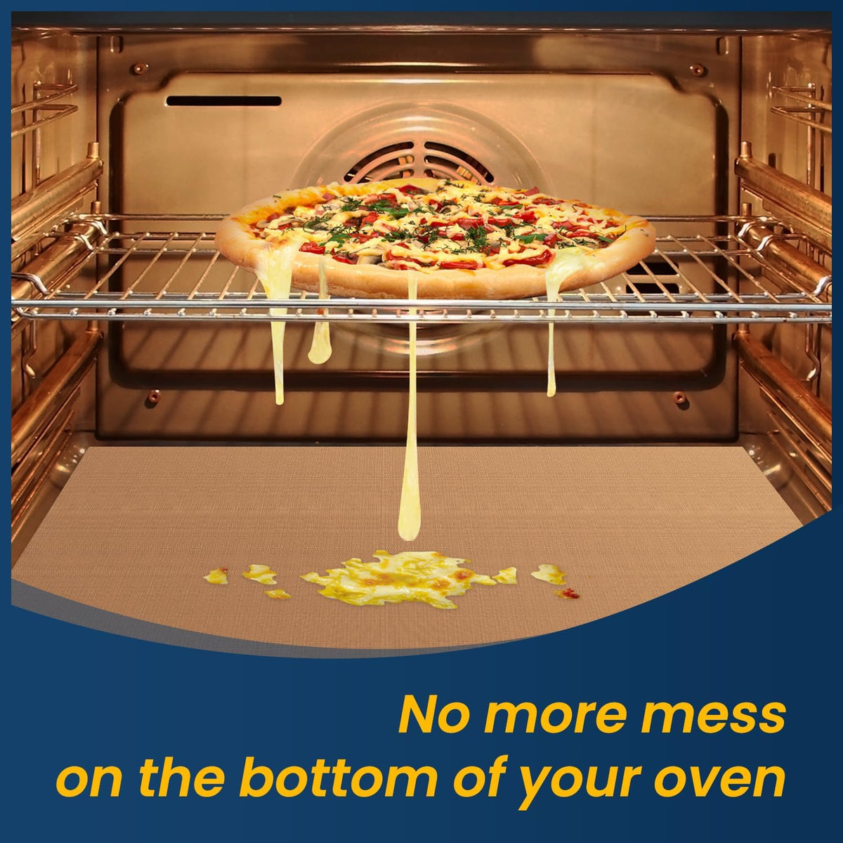 Oven Liners for Bottom of Oven -2Pack Large Heavy Duty Oven Mat, Toaster Gas Stove Oven Liner,Oven Covers for Electric Stove,Grill Mat - BPA & PFOA Free Kitchen Accessory to Keep Oven Clean