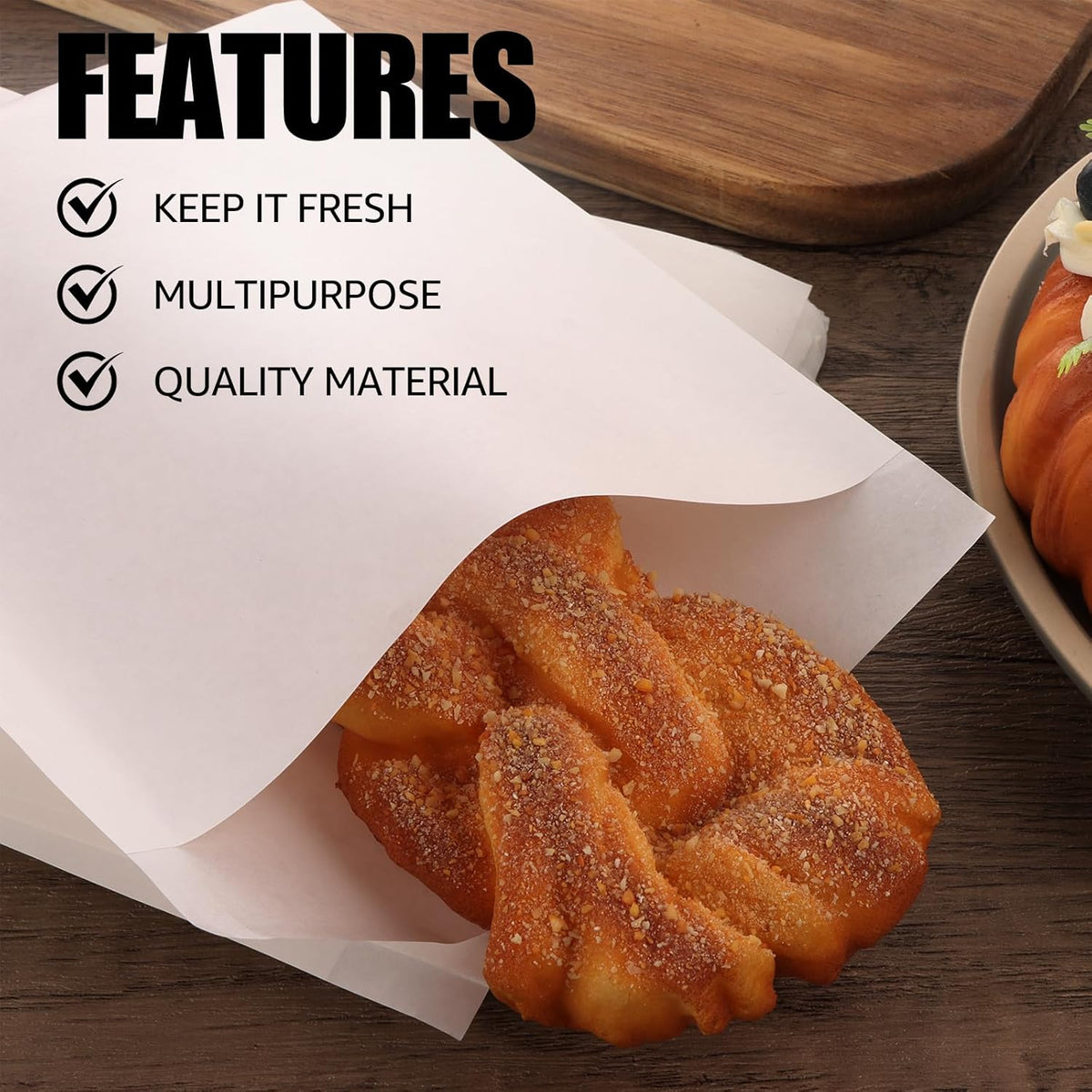800 Pack Wax Paper Sandwich Bags 8x6 inch Wax Paper Bags, Greaseproof Bags Paper Cookie Bag for Food, Sandwich, Snacks, Cookie, Candies and More