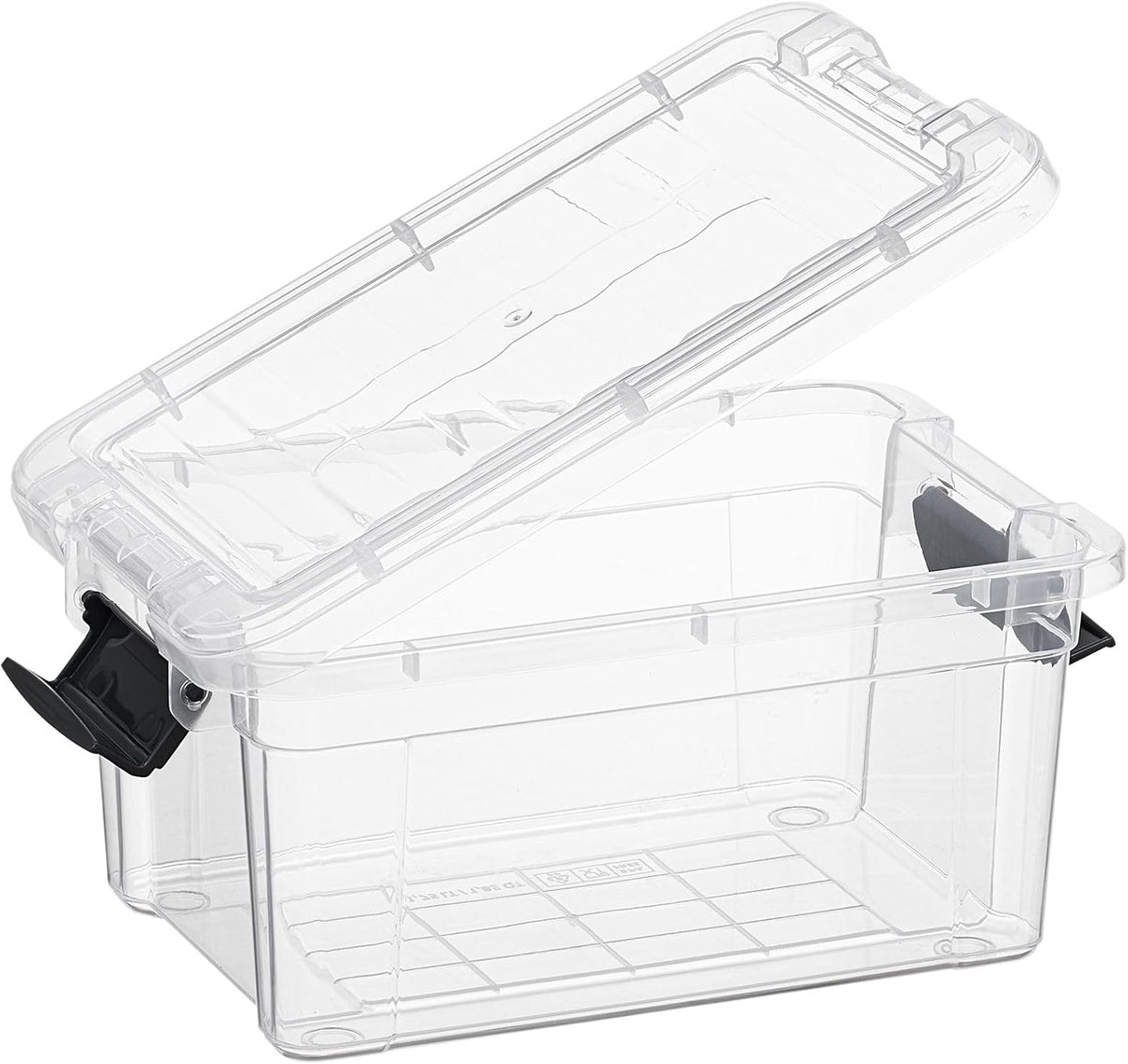 Superio Clear Storage Bins with Lids, Stackable Storage Box with Latches and Handles, Extra Small, 4 Pack 1.75 Quart