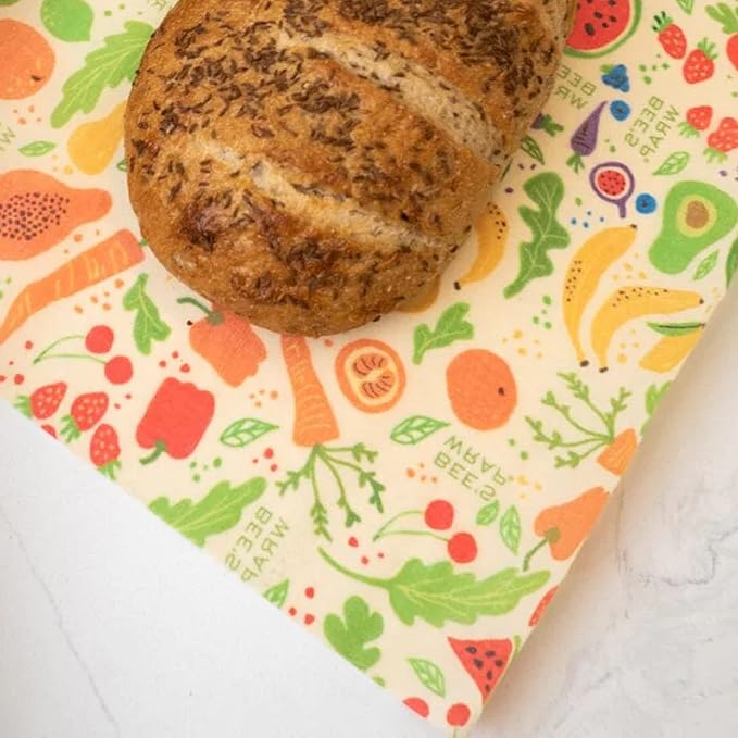 Bee's Wrap Beeswax Wraps for Food - Garden Party 3 Pack (2M 1 Sandwich) Made in USA Reusable & Organic Food Wraps, Sandwich Wrap - Eco-Friendly Alternative to Aluminum Foil & Plastic Wrap