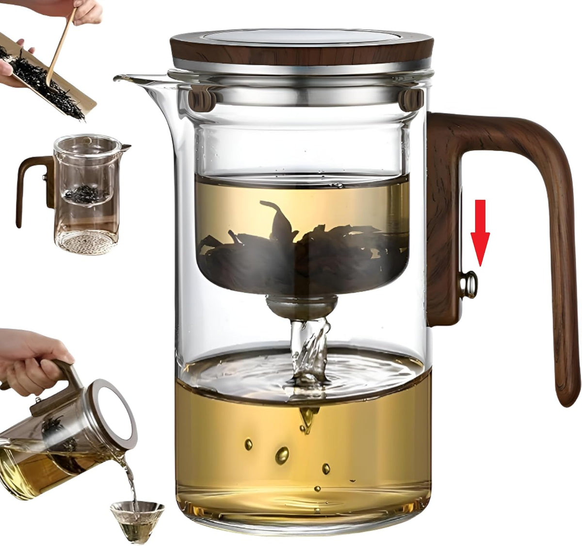 Enchanti Tea Pot, Creative Witchcraft Magic Glass Teapot, Detachable Loose Tea Glass Tea Infuser, Ideal for Tea Steeper -20oz (approx. 600 ml)