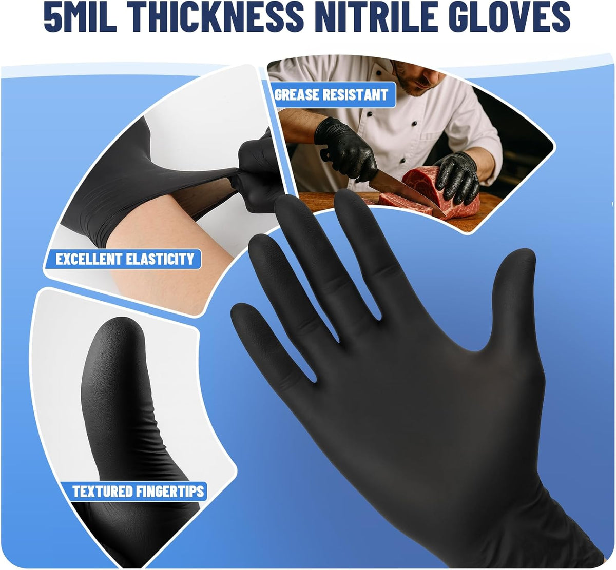 Individually Wrapped Nitrile Gloves 5mil, 40 Pairs (80 Count), Disposable Gloves, Latex Free, Powder Free, Easy to Carry for Travel, Work, Food Handling, Cleaning, Automotive, Daily Protection Small