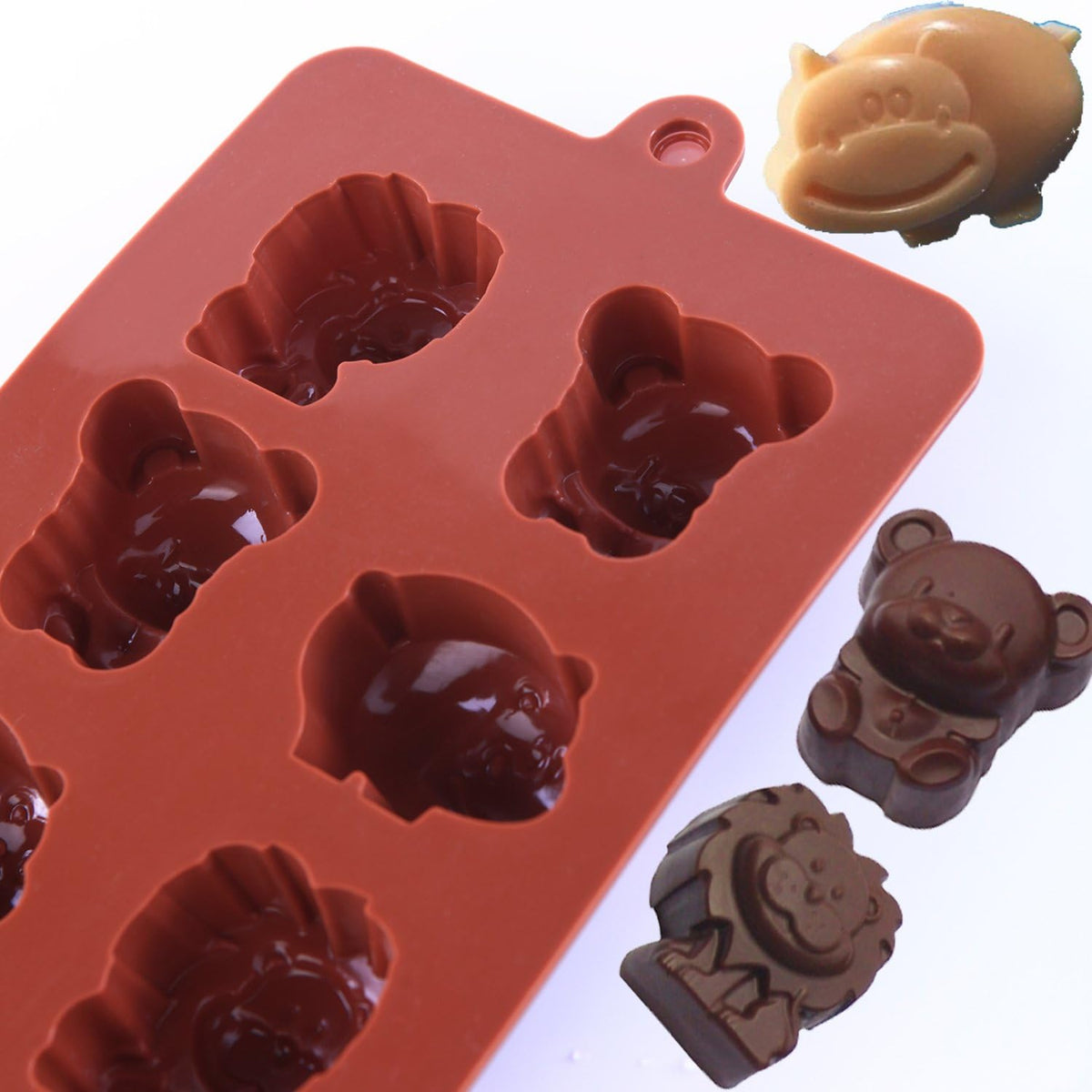 Silicone Molds Non-stick Chocolate Candy Mold,Soap Molds,Silicone Baking mold Making Kit, Set of 3 Forest Theme with Different Shapes Animals,Lovely & Fun for Kids