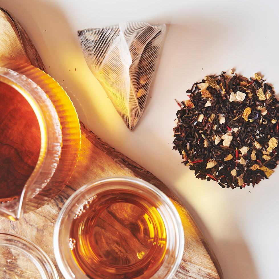 Grace Farms Organic Darjeeling Sunrise Black Tea, 16 Pyramid Sachets | Darjeeling & Orange | Fairtrade & Kosher |Gives Back 100% of Profits