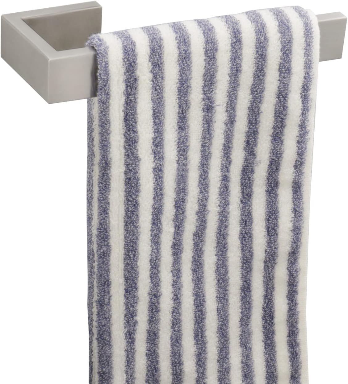 TocTen Hand Towel Holder/Towel Ring - Thicken SUS304 Stainless Steel Bathroom Hand Towel Hanger, 9 Inch Heavy Duty Wall Mounted Towel Rack, Square Hand Towel Bar for Bathroom Hardware (Brush, 9 in)