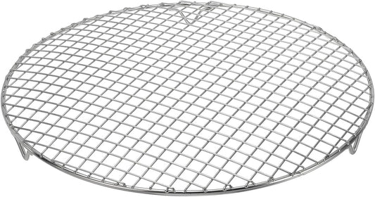 uxcell Round Cooking Rack with Legs, Dia 12 Inch 304 Stainless Steel Barbecue Grill for Cooking Baking Barbecue Air Fryer Racks, Silver