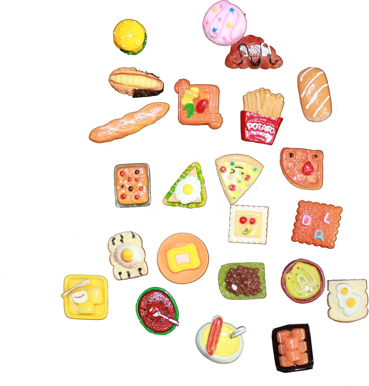 Lovely Small Items Silicone Fondant Molds Set For Cake Topper, Gumpaste, Candy & Chocolate, Polymer Clay and More (Rectangle Food Items)