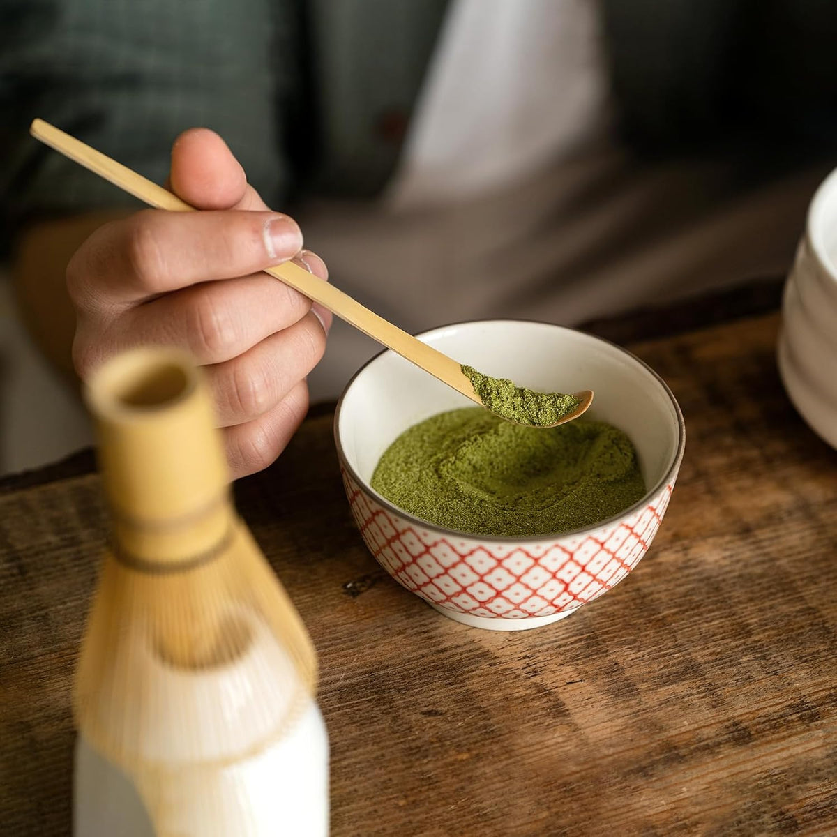 2 Pcs Japanese Bamboo Matcha Scoop, Japanese Chashaku Hooked Green Tea Matcha Spoon for Traditional Tea Ceremony Coffee Spices