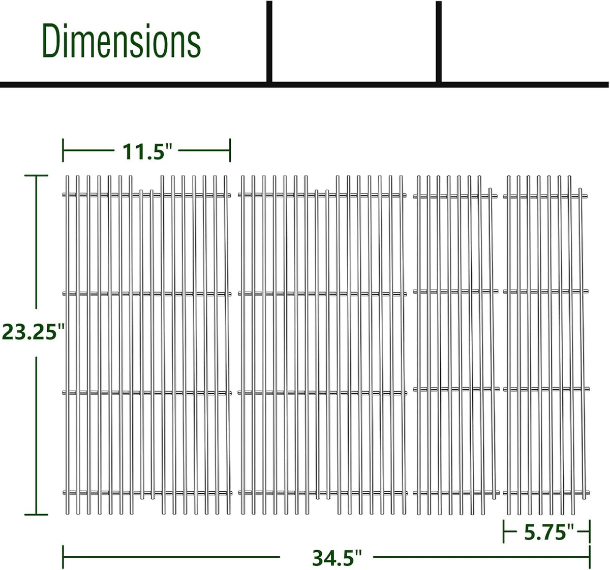 BBQ Grill Grates Parts for 54911 54921 Viking Grill VGBQ 30 in T series,VGBQ 41 in T series,VGBQ 53 series, VGBQ300T,VGBQ0302T,VGBQ3002RT,VGBQ4103RT,Stainless Steel Grid Accessories Replacement