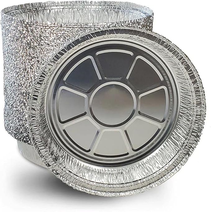 Ruthy's Outlet Round aluminum foil pans Disposable Tray Containers for Storing, Baking, Meal Prep & Reheating | Freezer & Oven Safe, Recyclable (30, 8" Round)