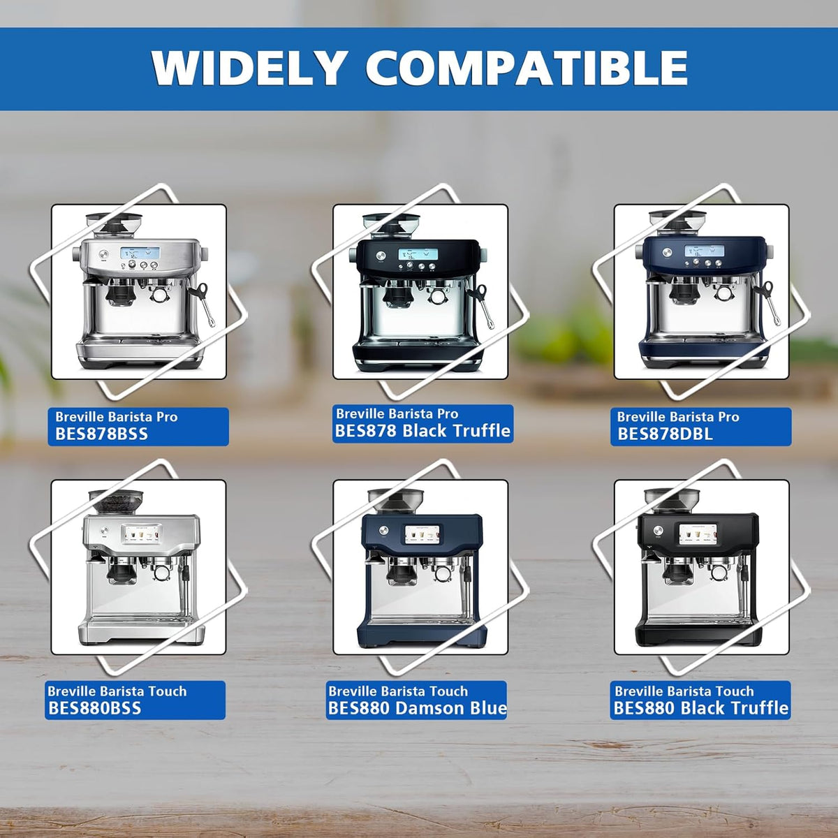 Replacement Water Filter for Breville Barista Touch Espresso Machine BES880 BES881, Barista Pro BES878, Oracle Touch BES990, Oracle BES980, Dual Boiler BES920 Bambino ClaroSwiss Sage, BES008WHT0NUC1