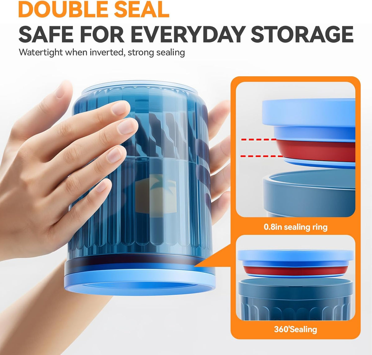 THKAILAR 6-Pack Airtight Food Storage Containers, Coffee-Tinted UV Blocking (10oz/17oz/24oz) for Kitchen Pantry Organization, Leakproof BPA-Free Snap-Lock Lids for Dry Food,Flour,Nuts,Grains,Coffee