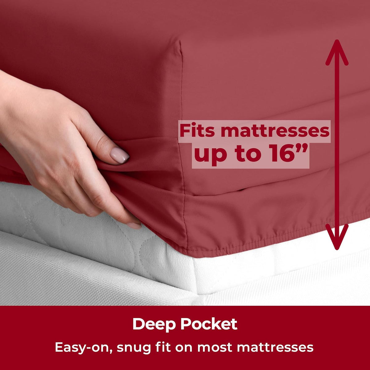 Mellanni Twin Sheets Set - 3 PC Iconic Collection Bedding - Hotel Luxury, Extra Soft, Cooling Bed Sheets - Wrinkle, Fade, Stain Resistant (Twin, Brick Red)