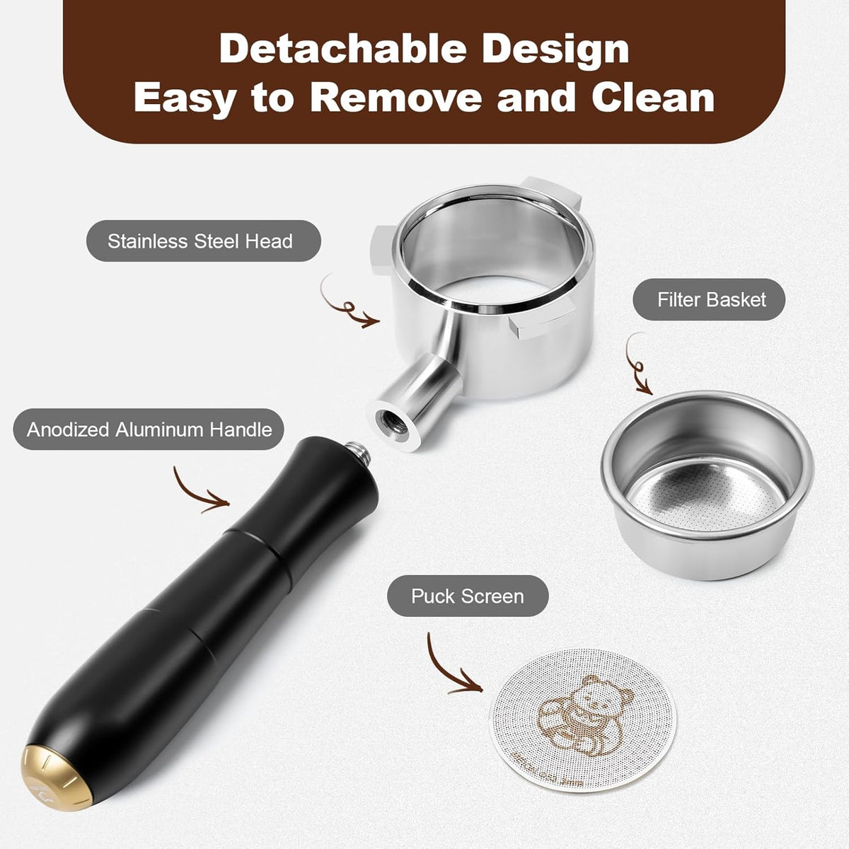 MEION 54mm Bottomless Portafilter Compatible with Breville Barista Express Machines, Sage, Barista Pro, BES870XL, BES878, BES880, Espresso Portafilter with 18g Filter Basket & Puck Screen