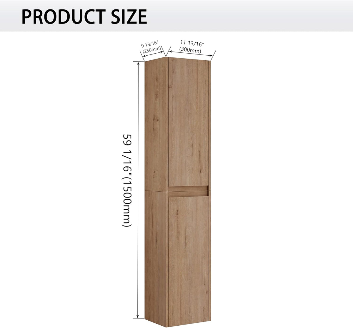 12" Bathroom Cabinet Wall Mounted, Bathroom Medicine Cabinet with 2 Door and 2 Shelf Over The Toilet, Wall Mounted Home Storage Cabinet - Brown