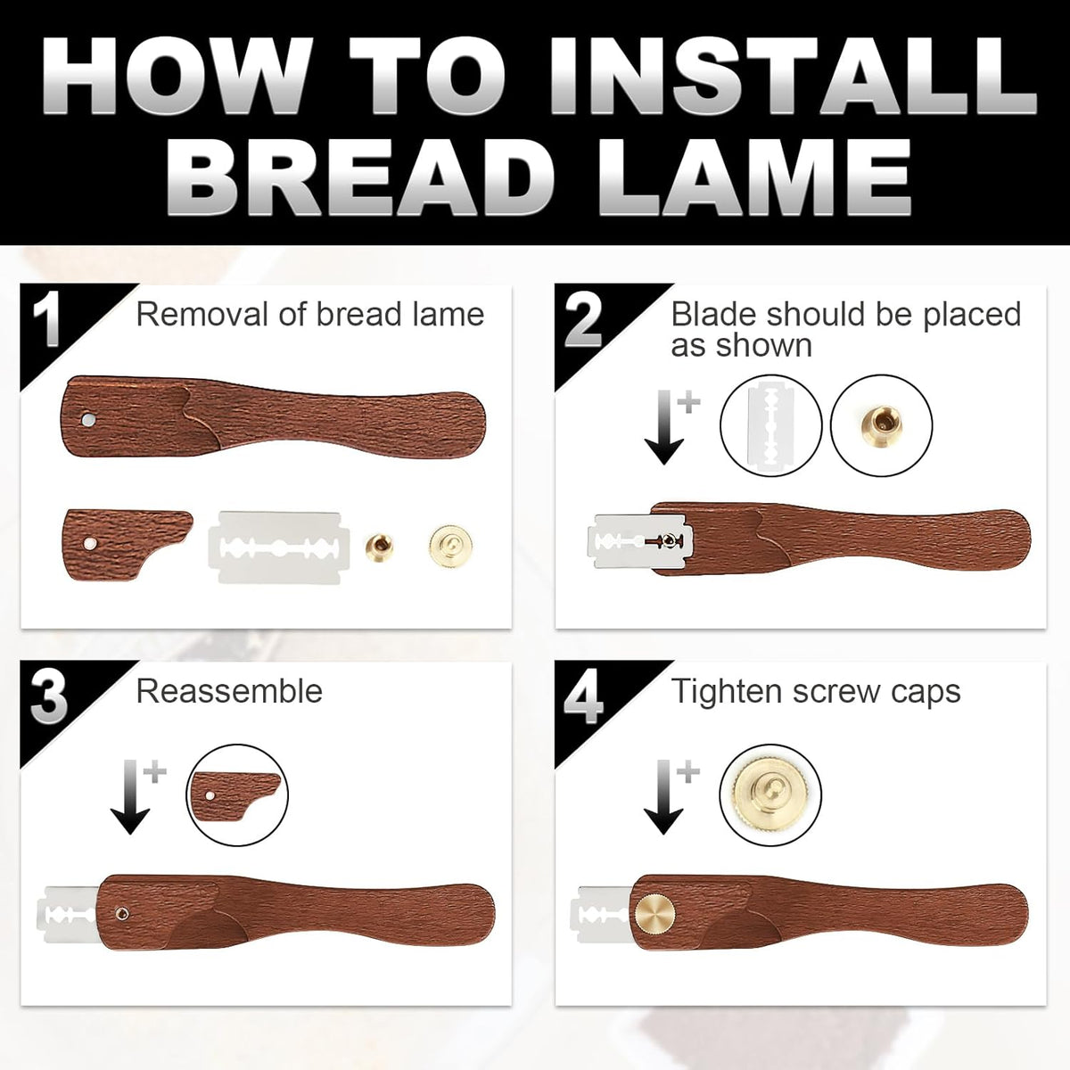 Magnetic Bread Lame Bread Scoring Tool,Sourdough Scoring Tool,Sourdough Bread Baking Supplies,Bread Scorer Tool for Bread Baking & Sourdough Baking,Bread Scorer with 5 Razor Blades