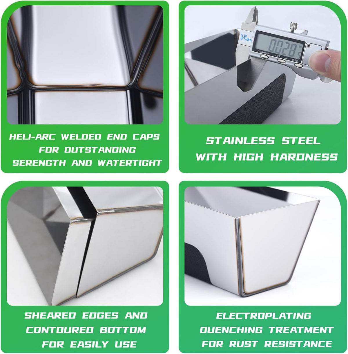 Drywall Mud Pan, Stainless Steel Mud Pan, Sheared Edges for Easy Knife Cleaning, Perfect Size for Larger Drywall Knife, Suitable For Mortar, Mixing Cement, Putty And Paint (14 Inch 1 Pack)