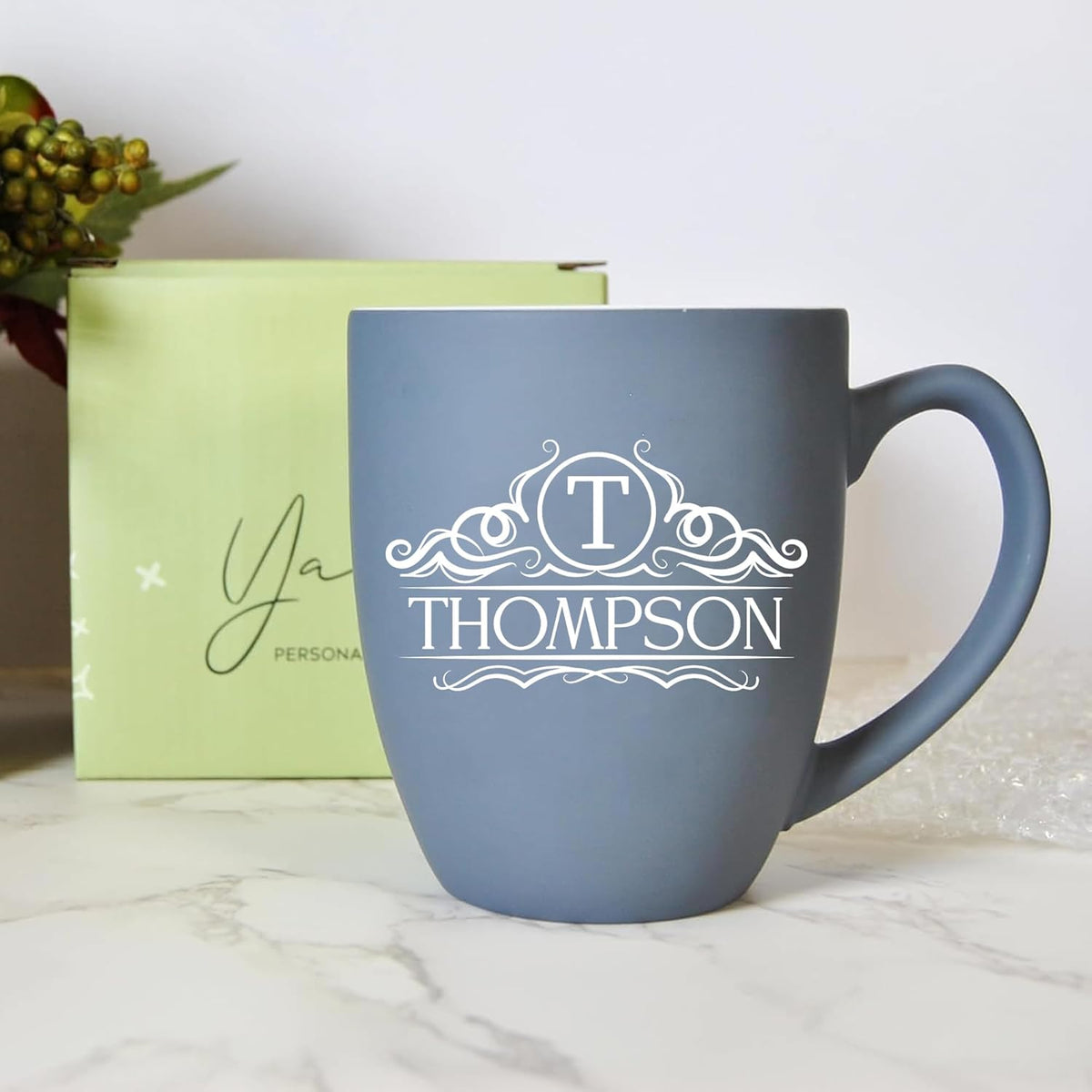 Personalized Coffee Mug - 15oz Engraved Mug with Custom Text & Name, Initials Monogram Tea Cup Gifts for Men & Women, Birthdays, Mother's Day, Anniversary, Customized Coffee Cup, Tazas Personalizadas