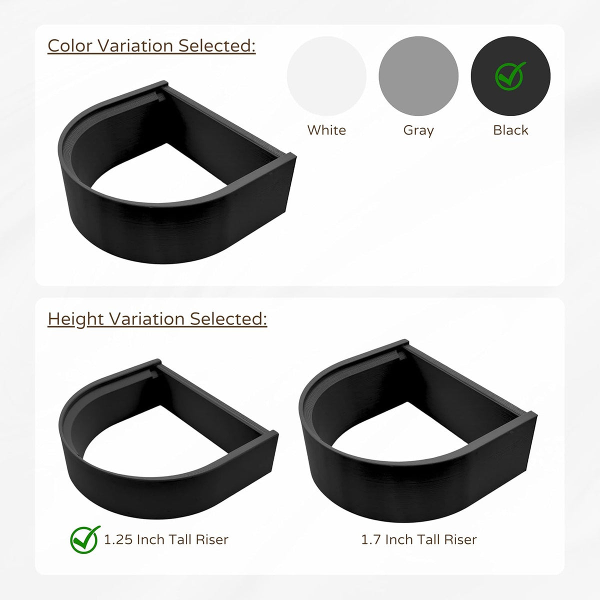 Drip Tray Mug/Cup Riser Made for the Keurig to Reduce Splashes - Riser Only (Black, K-Supreme 1.25 inches Tall)