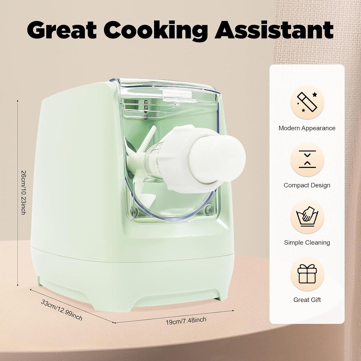 260w Automatic Pasta Machine, Electric Pasta Noodle Machine, 12 Noodle Shapes Pasta Machine With Measuring Cup,Capacity 0.6kg/ 1.32lbs,Can Make Long Noodles, Spaghetti, Macaroni. (Upgraded Version)