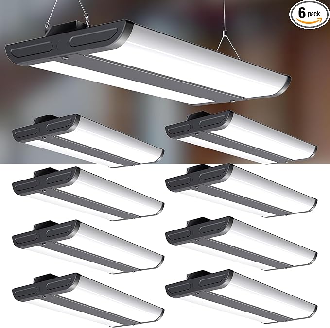 Lightdot 2FT LED High Bay Shop Lights, 100-277V 【Driver Equipped, 5 Years】 150W 21500LM [Eqv.600W MH] 5000K Linear Hanging Shop Light for Warehouse Garage -ETL Listed, 8 Pack Black