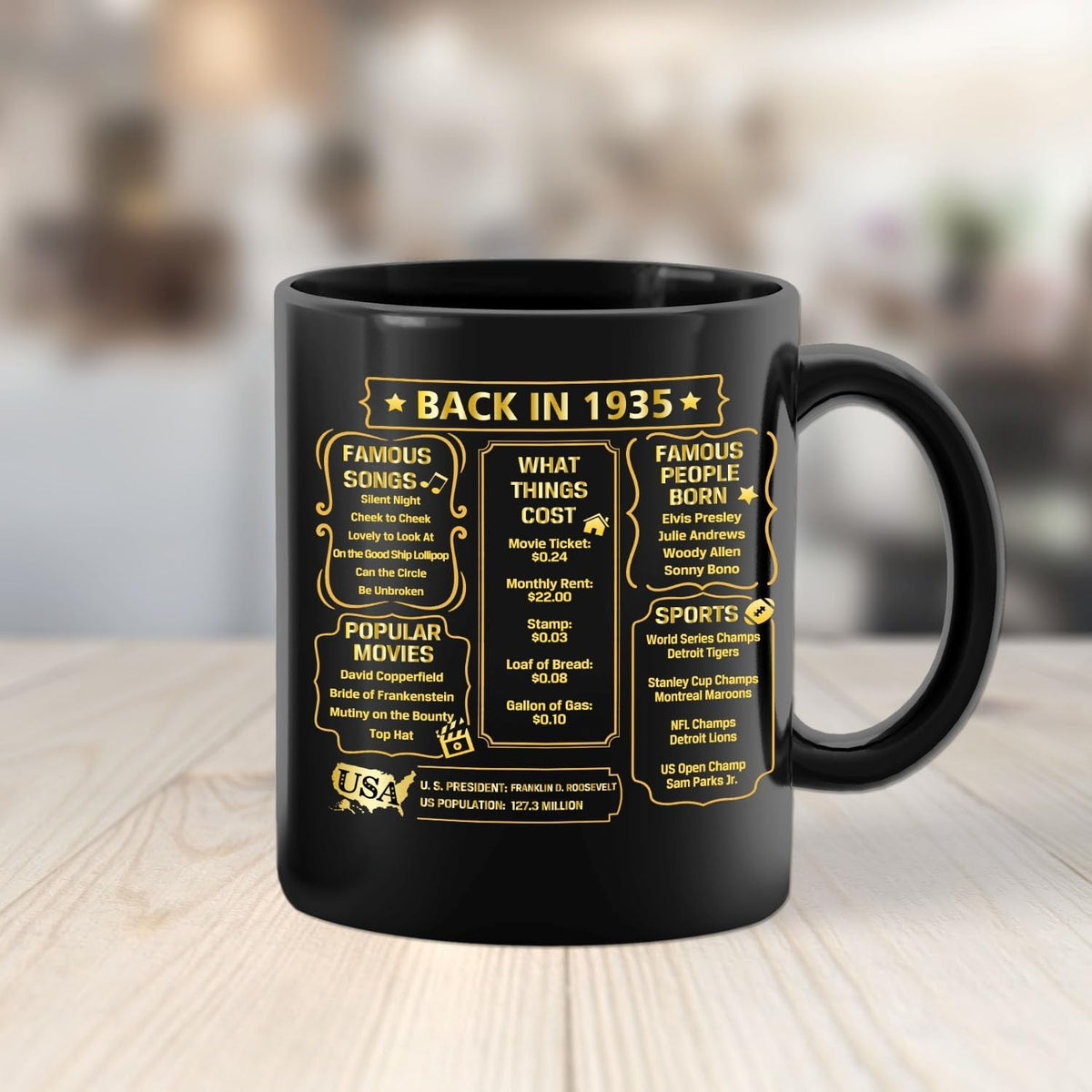 QUPT 90th Birthday Gifts for Women Men, 90th Birthday Gifts for Him, 1935 Birthday Gifts for Women Men, 90 Years Old Gifts, 1935 Birthday Gifts for Her Him, 90th Birthday Presents Coffee Mug