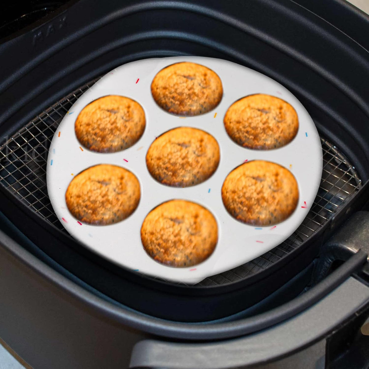 Silicone Egg Bite Molds Air Fryer Muffin Pan for Baking Non-Stick Silicone Egg Molds 7 Cups Air Fryer Cupcake Mold for Mini Muffins, Tart, Mini Cupcake BPA Free