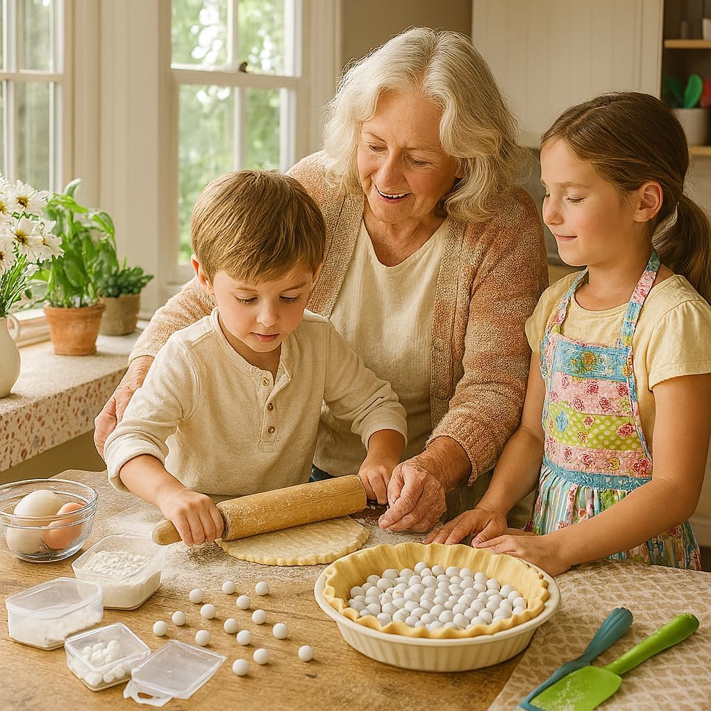 Mrs. Anderson's Baking Ceramic Pie Crust Weights, Natural Ceramic Stoneware, Set of 2